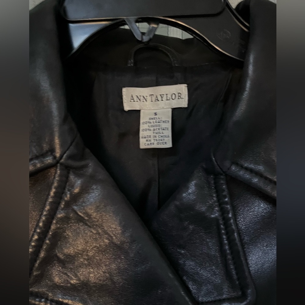 VINTAGE ANN TAYLOR Leather Blazer Jacket - Picture 5 of 7